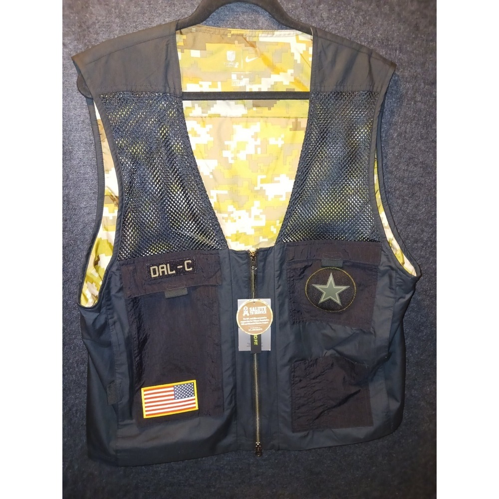 Dallas Cowboys Nike NFL Salute To Service Small Full-Zip Utility Vest Black